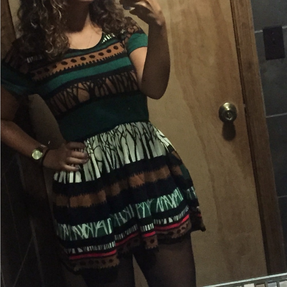 Cozy patterned sweater dress - figure flattering & unique